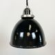 Industrial black enamel pendant lamp, 1950s