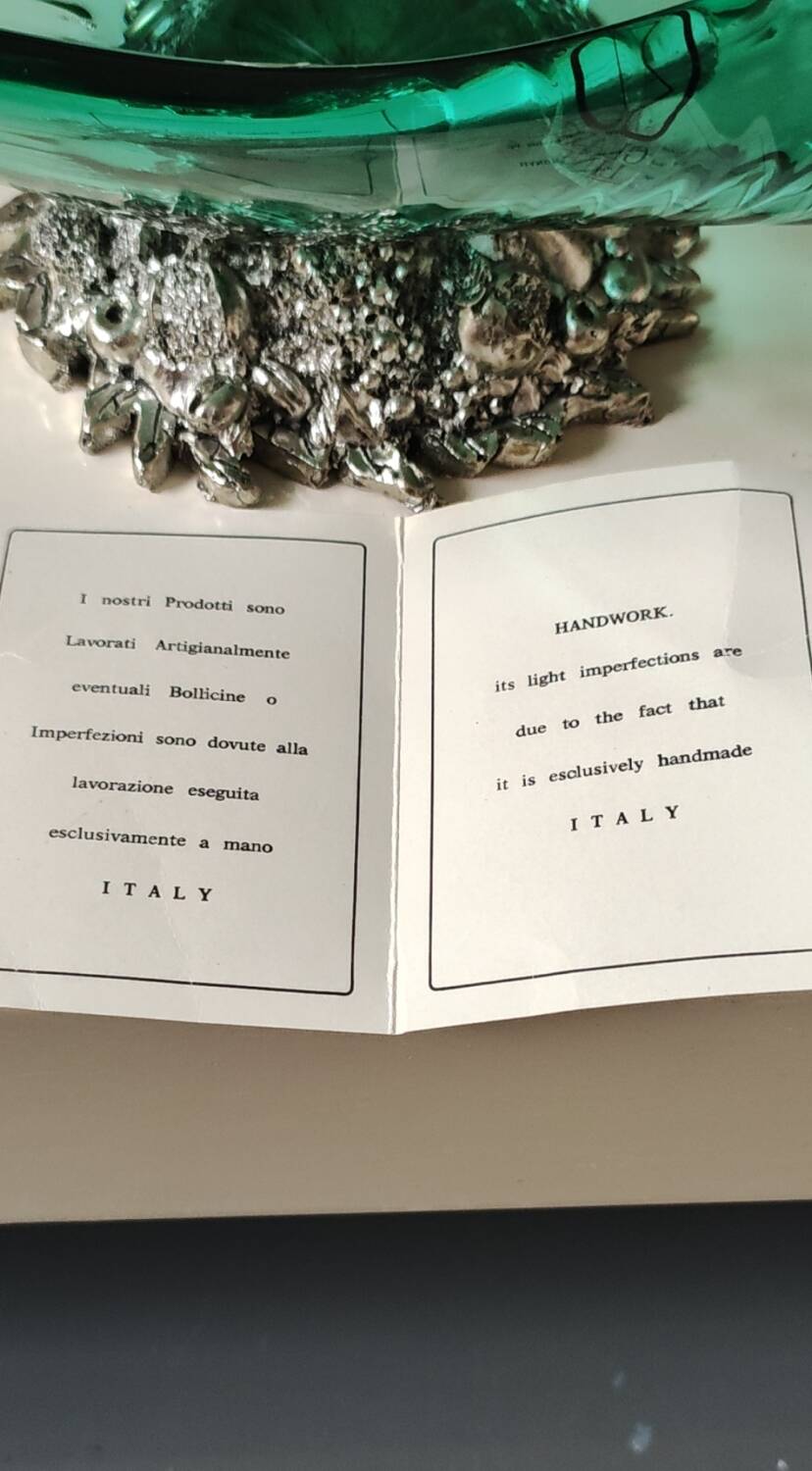 Murano/Glass Line Art Glass Sea Shell Trinket Dish. Diam 20