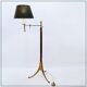 Library or reading floor lamp in brass and wood, mid-20th century.