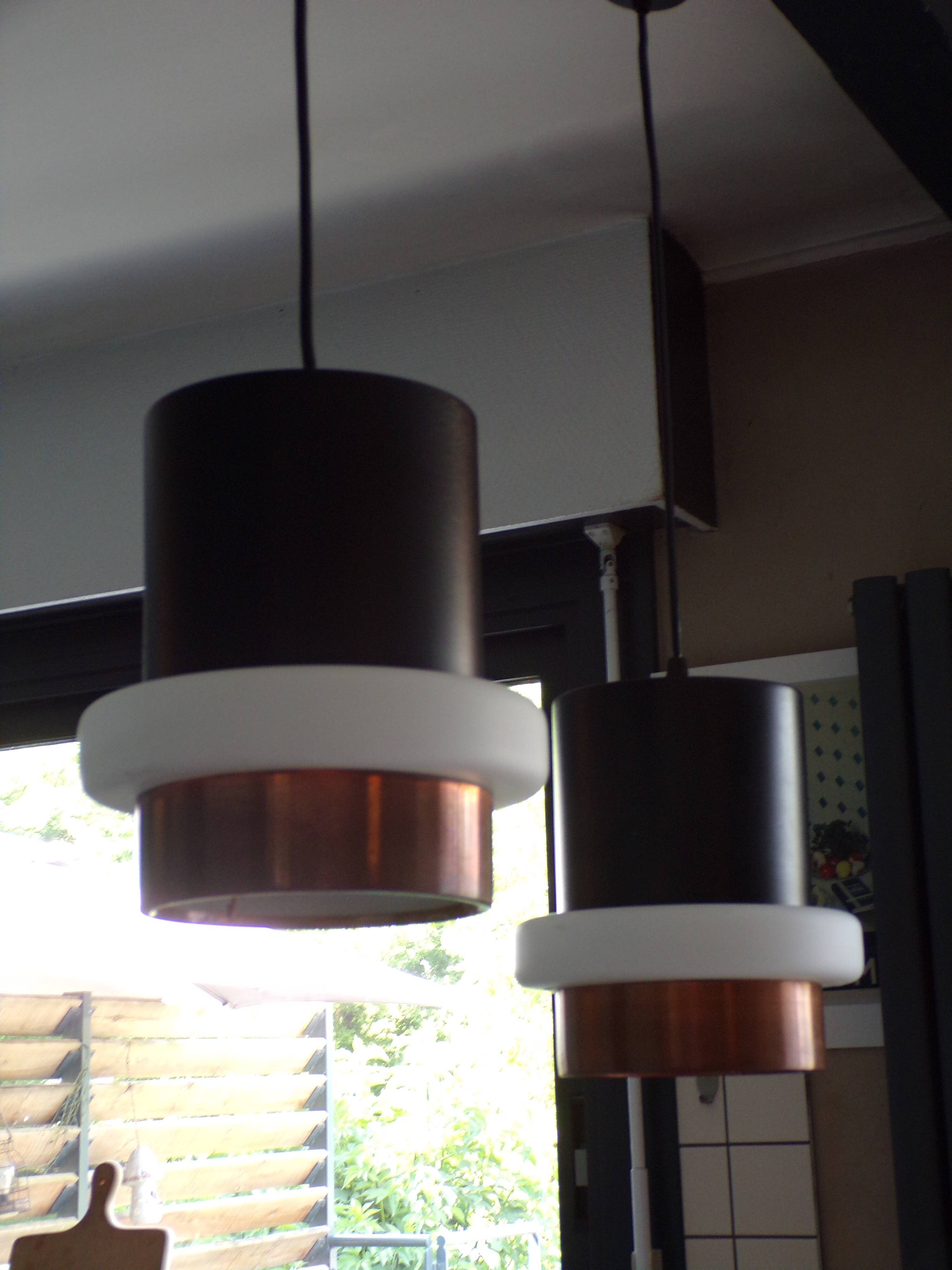 2 Locarno pendant lights by Louis Kalff for Philips