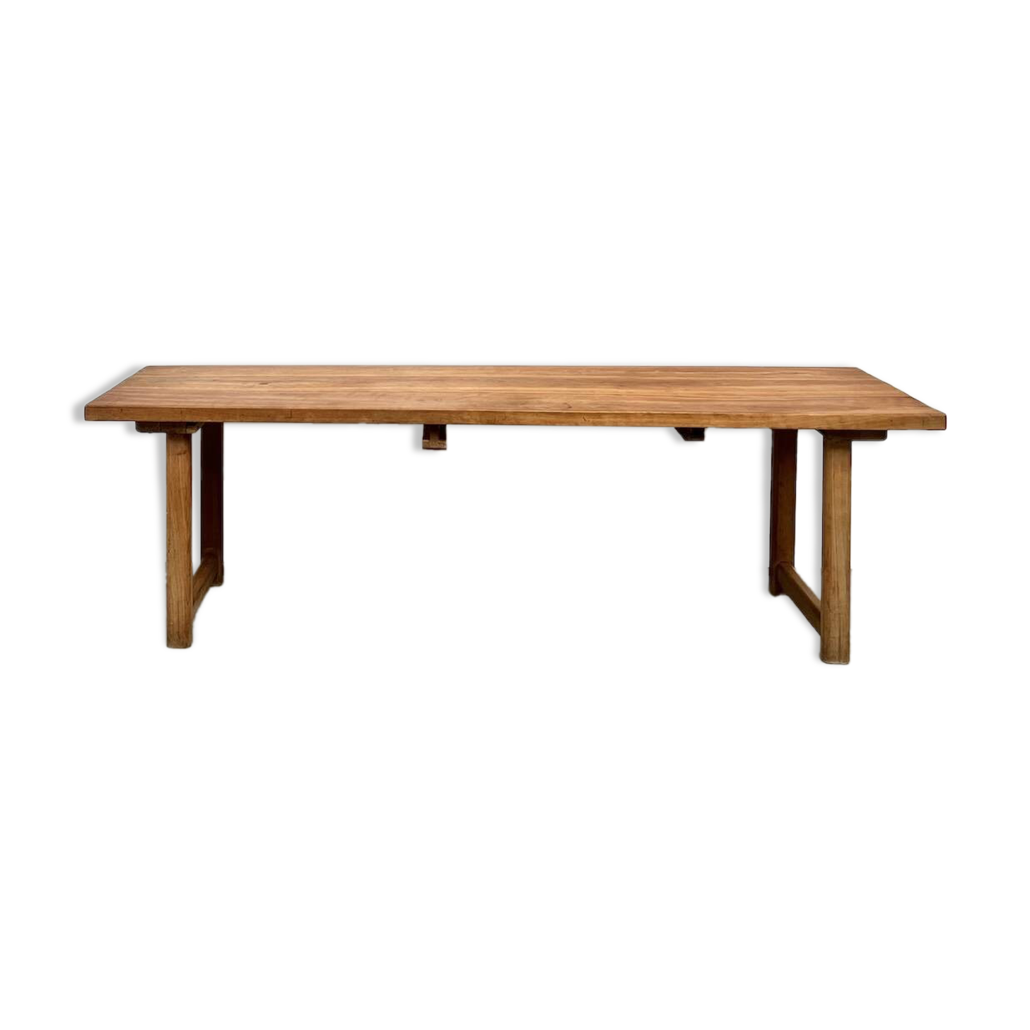 Large brutalist beech farmhouse table