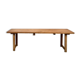 Grande table de ferme brutaliste en hêtre