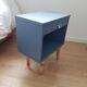 Table de chevet vintage - pieds compas bois tournés