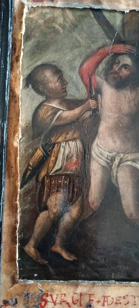 Antique painting on copper - 18th century - Martyrdom of Saint Bartholomew