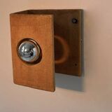 Vintage raw clay chamotte wall light, Guy Bareff, France 1970