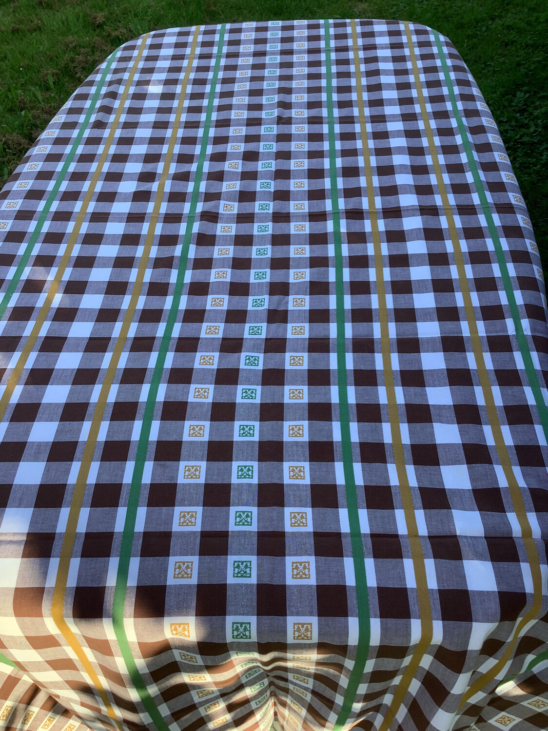 Vintage checkered tablecloth