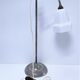 Lampe art déco laiton argenté et opaline