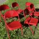 Vintage metal folding chair set of 6