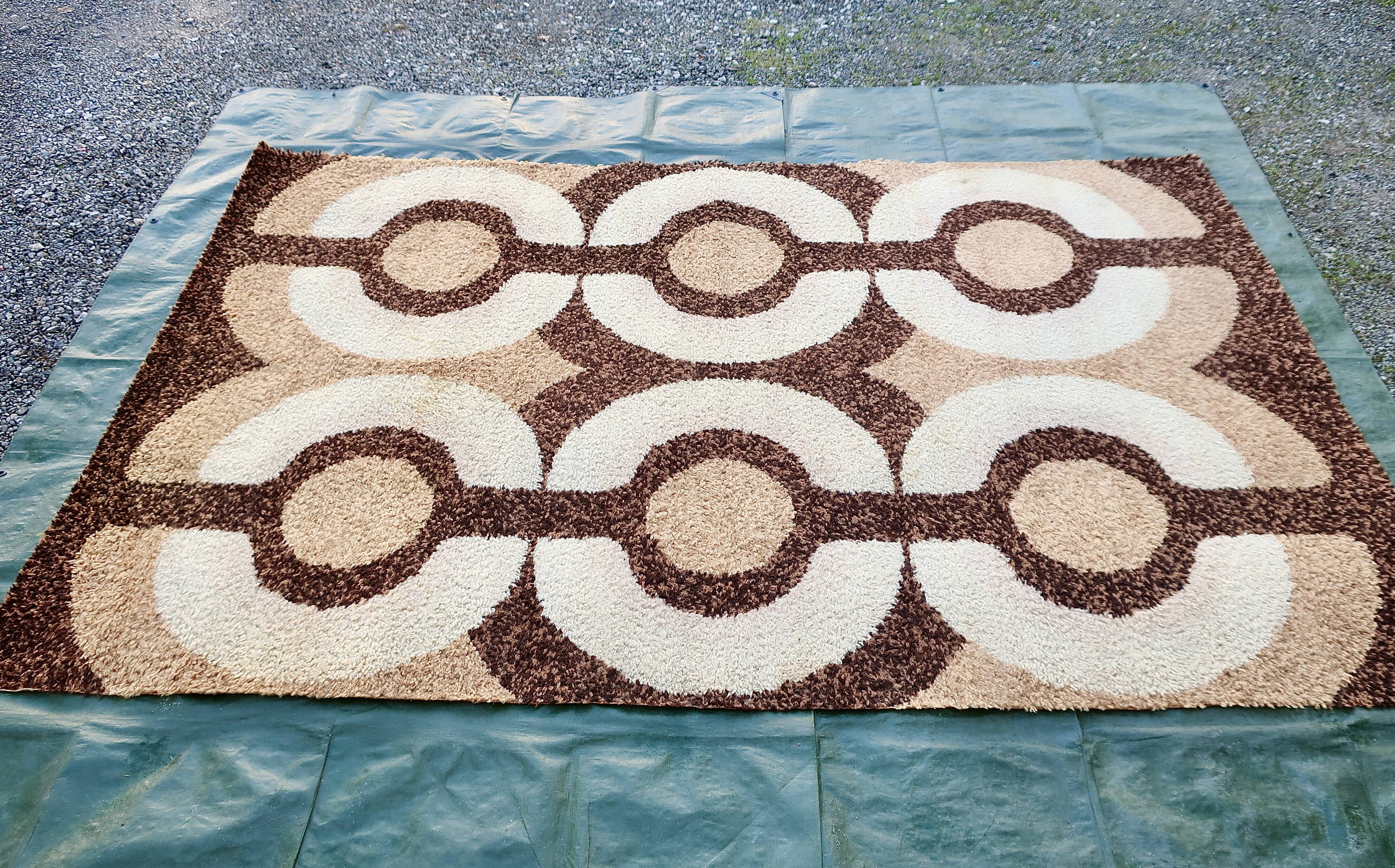 Vintage Design Rug 1970's Wool 2 x 3 m