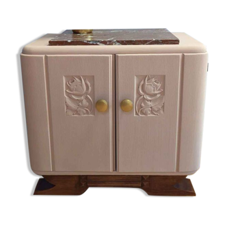 Vintage bedside table powder pink and marble