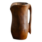 Pichet sculptural français en bois, attribué à Alexandre Noll, années 1960