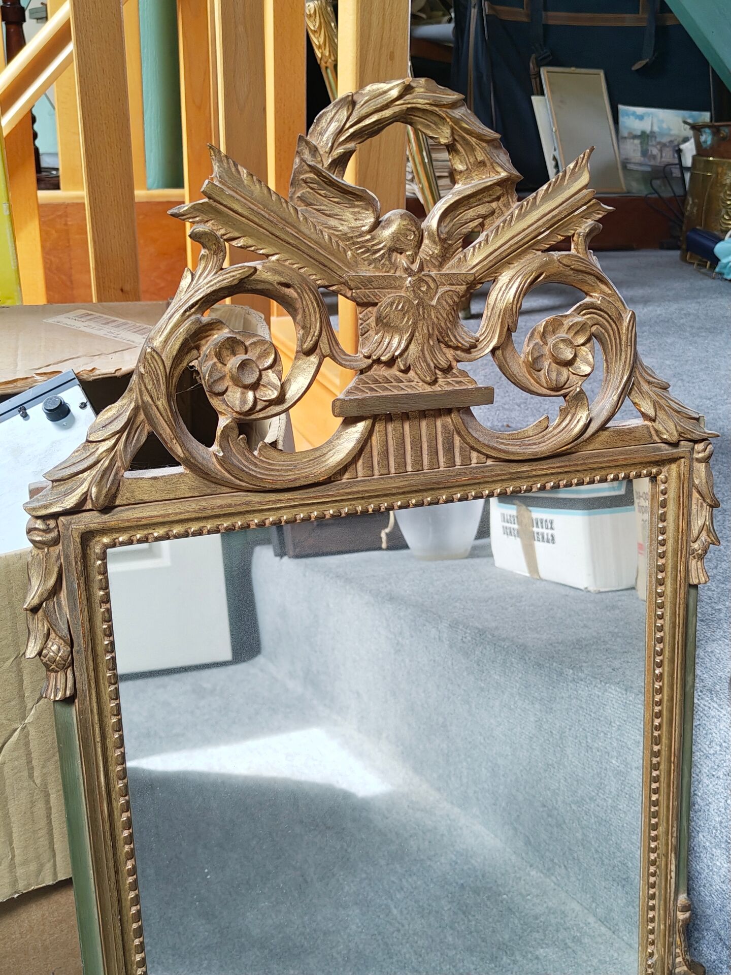 Miroir de table  en bois doré style Louis XVI