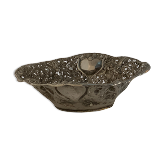 Empty open silver metal pocket