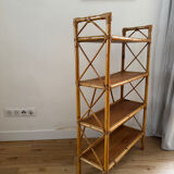 Vintage rattan bookshelf