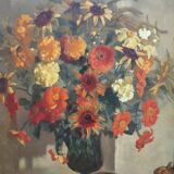 Tableau "bouquet jaune de septembre" signé Charigny