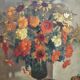 Painting "yellow bouquet of September" signed Charigny