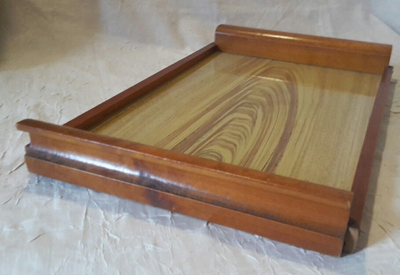 Art Deco mahogany top over glass