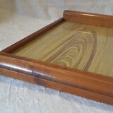 Art Deco mahogany top over glass