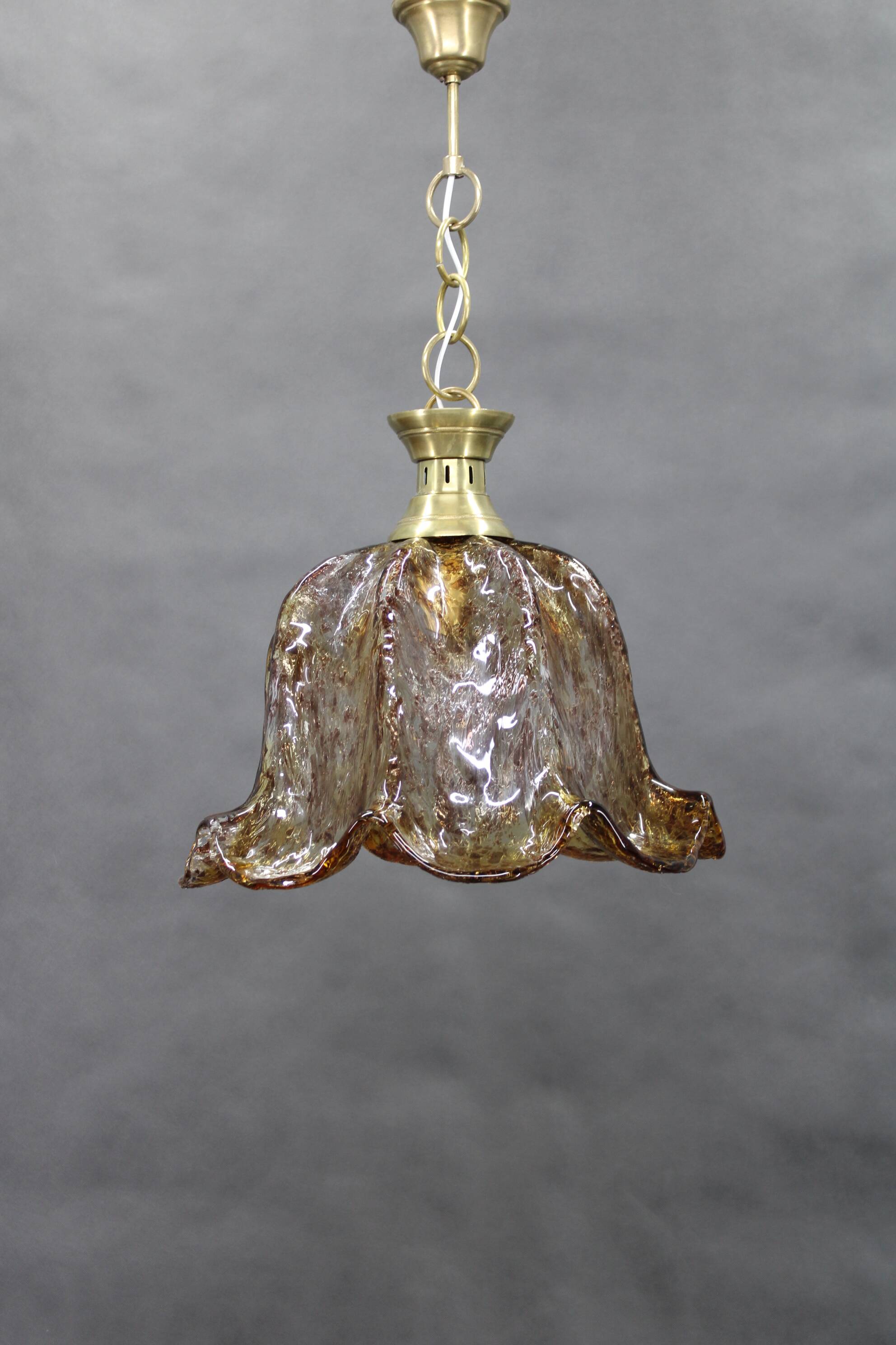 1980s Large Murano Glass Pendant Light, Italy