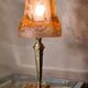 French Art Deco Table Lamp by Cherrier & Besnus verre rose moulé pressé tres bel- 1920s  33x12