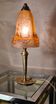 French Art Deco Table Lamp by Cherrier & Besnus very beautiful pressed molded pink glass - 1920s 33x12