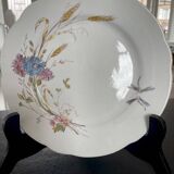 Lot de 3 assiettes plates anciennes Longchamp en terre de fer