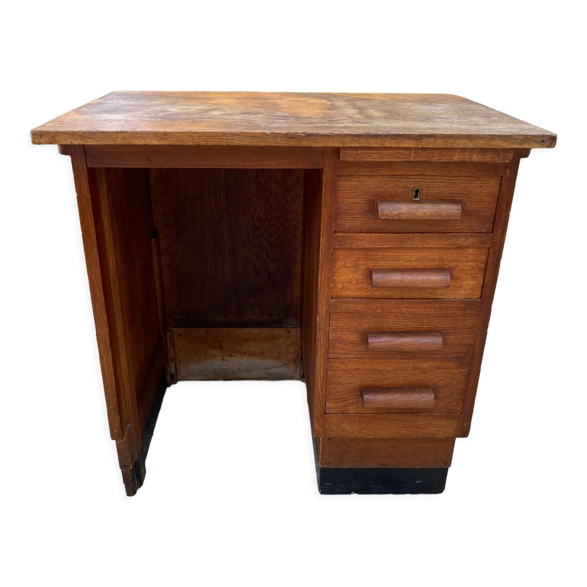 Vintage oak desk 4 drawers