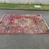 Tapis persan en laine peignée velours bordeaux 300x200
