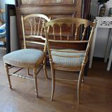 2 gilded Napoleon III bedroom chairs, 1900s