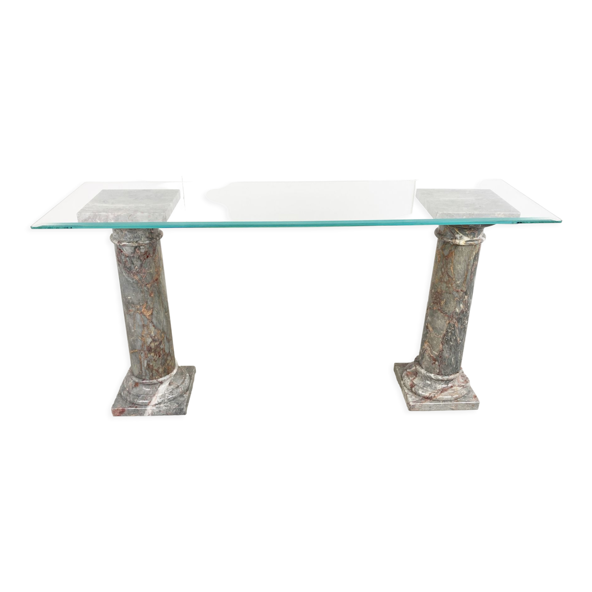 Vintage marble column console table Italy, 1960s