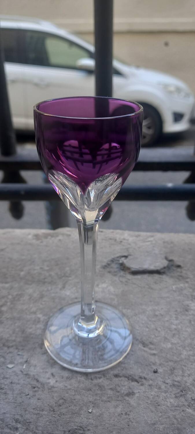 Baccarat Genove Amethyst Crystal Vodka Shot Glass