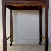Vintage wooden wheeled side table/console
