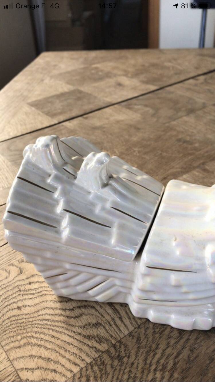 Vintage ceramic swan candy box