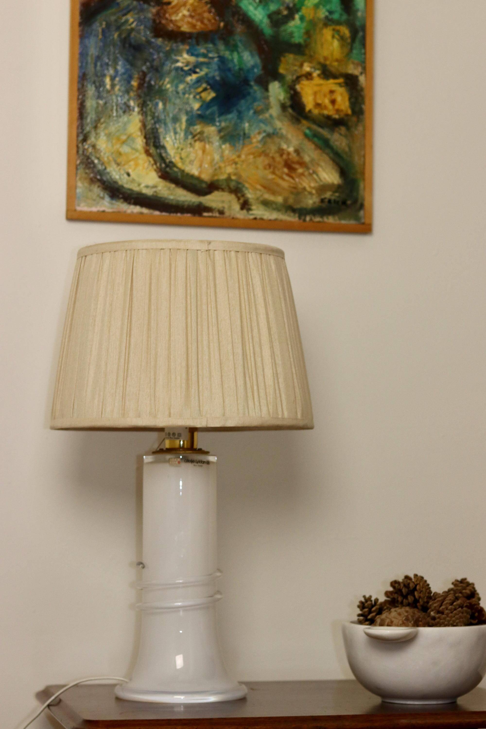 Vintage glass table lamp by Hannelore Dreutler, Studio Åhus, Sweden, 1990s.