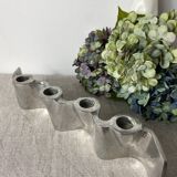 Brushed aluminum candle holder