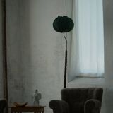 Organic Swedish floor lamp from the mid-century in burnt wood, Wabi Sabi, 1950s