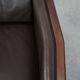 Fauteuil Art Déco en cuir marron foncé