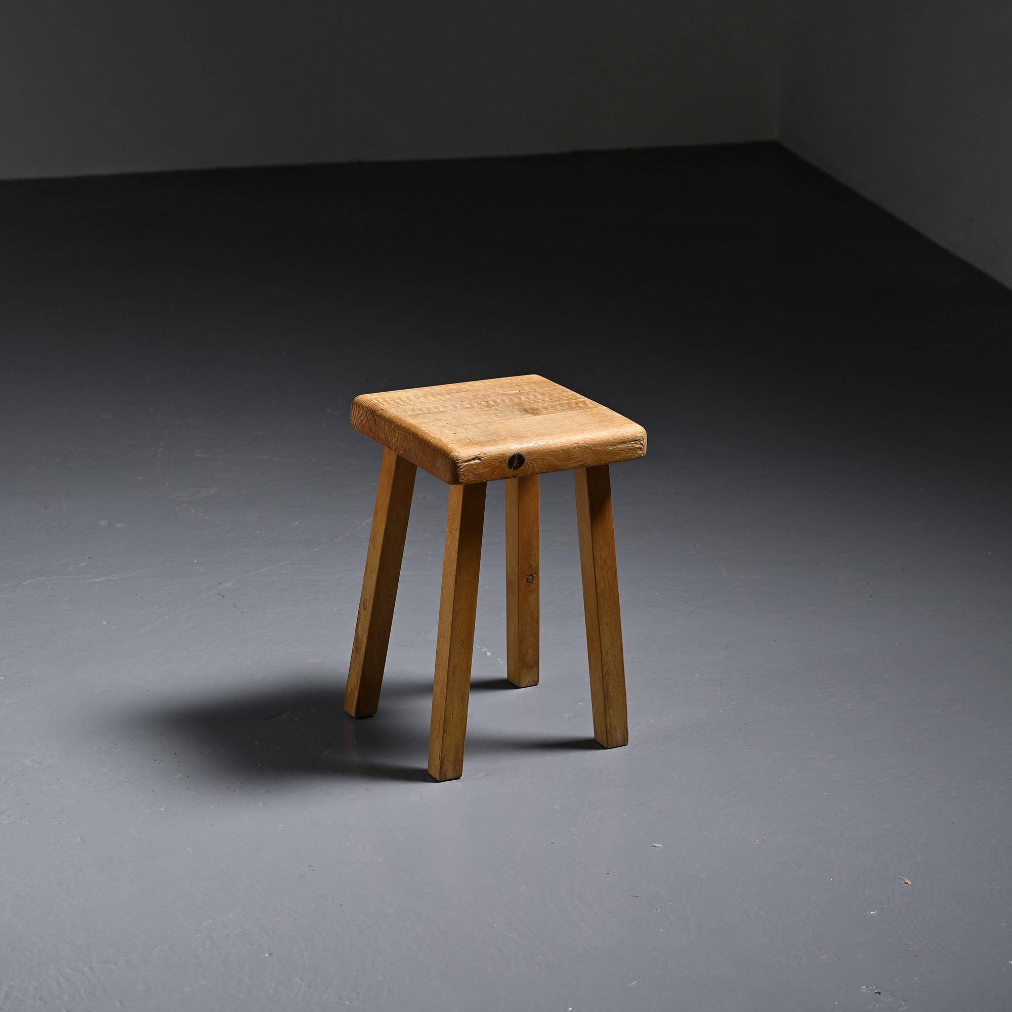 Tabouret vintage par Charlotte Perriand, Les Arcs, France