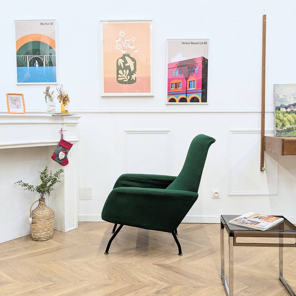 Vintage green modernist armchair