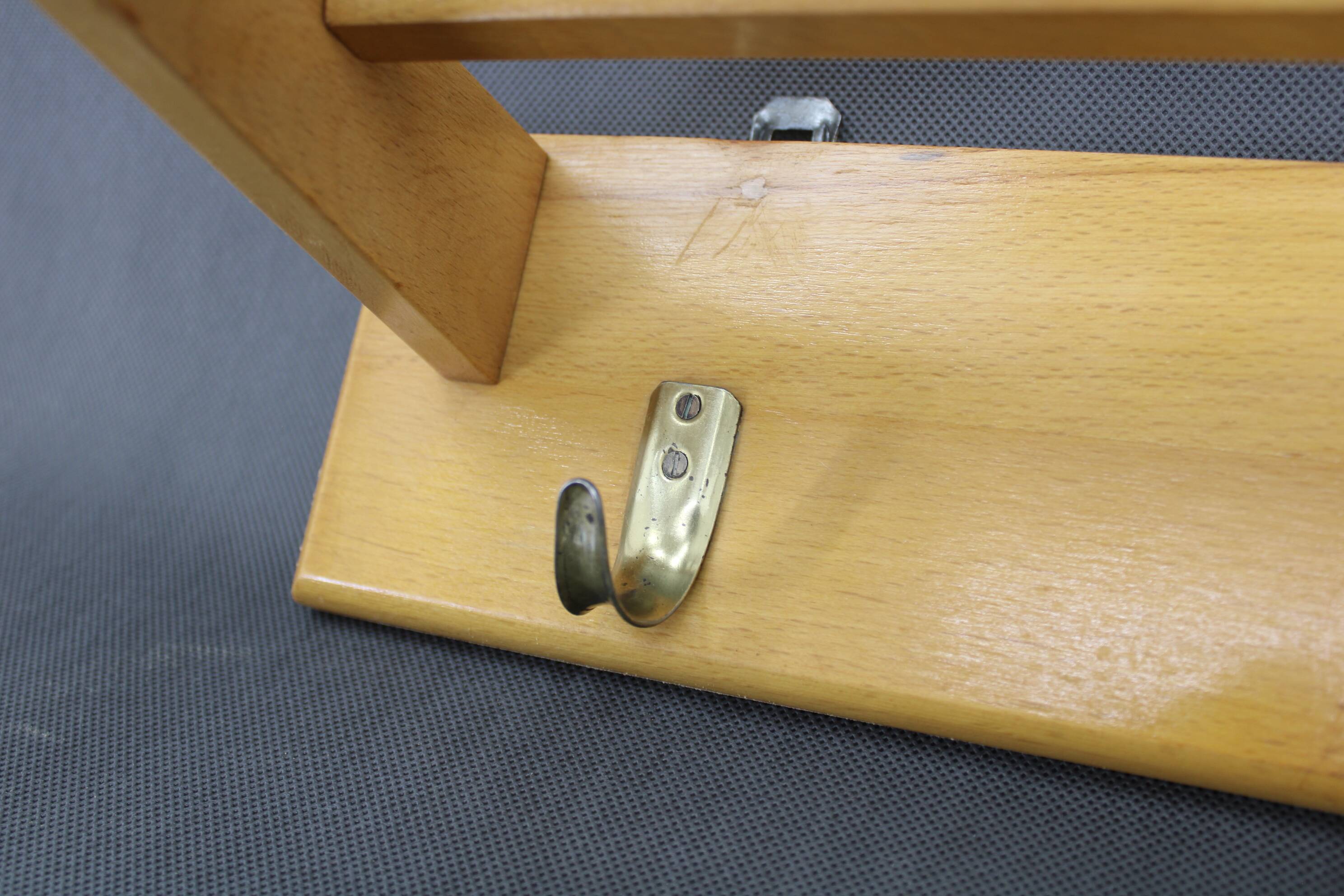 1960s Pair of Mid-century Wooden Wall Hangers, Czechoslovakia