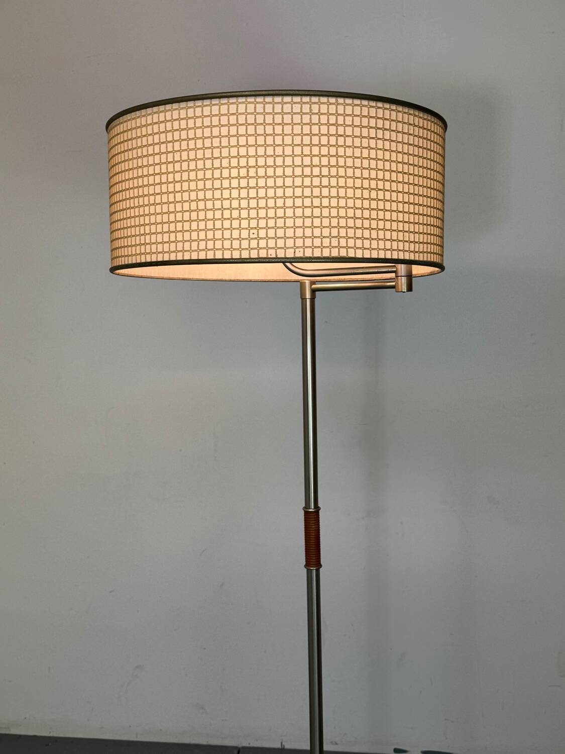 Bauhaus Wood and Steel Floor Lamp, 1950s
