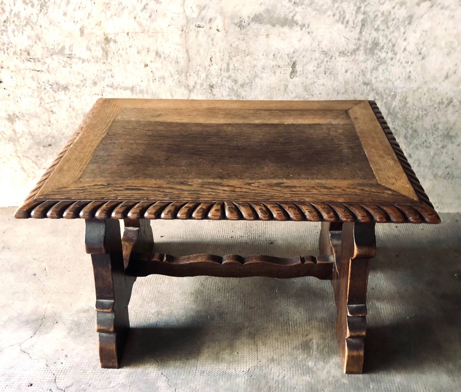 Brutalist oak coffee table 1940-50