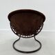 Fauteuil boule vintage en daim par Lusch & Co., 1970s