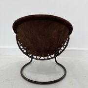 Fauteuil boule vintage en daim par Lusch & Co., 1970s