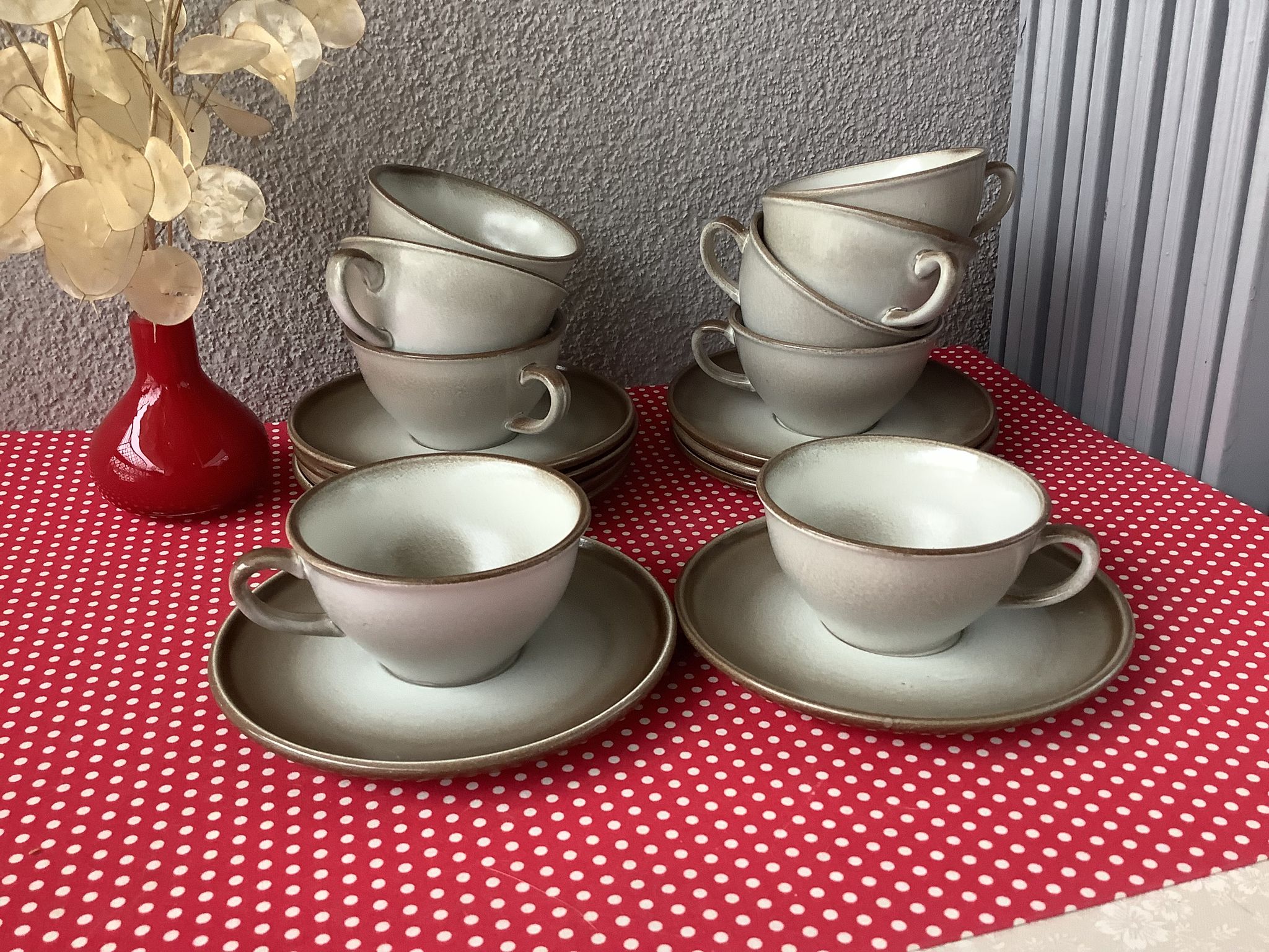 Tasses Salins France émaillé imitant le grès