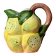 Hand-painted lemon barbotine pitcher vintage Italy