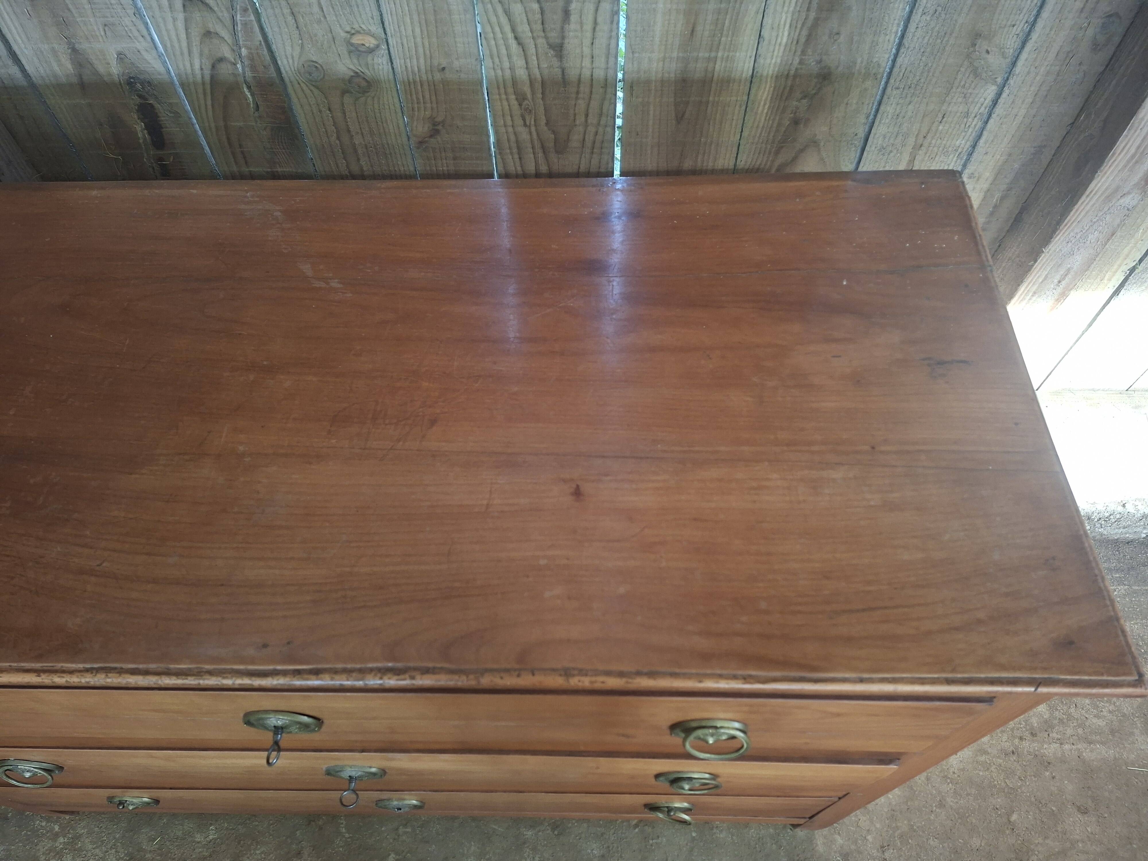 Louis XVI period commode in solid cherry wood (ombp)