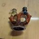 Vintage Vallauris ceramic two-branch candlestick chandelier