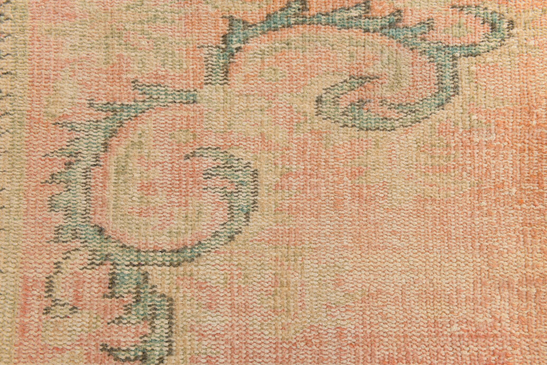 6x9 Vintage Soft Peach Geometric Style Vintage Rug, 175x270 Cm