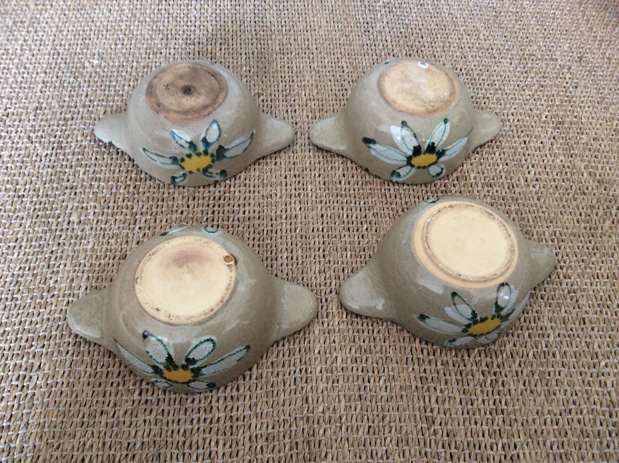 4 glazed terracotta bowls